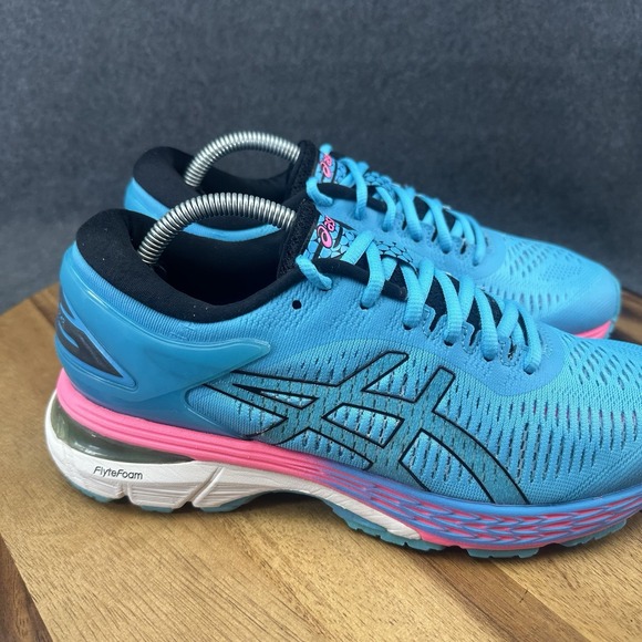 Asics Kayano 25 Running Shoes Aquarium/Black Pink 1012A026-400 Women's 7.5 US - Picture 3 of 11